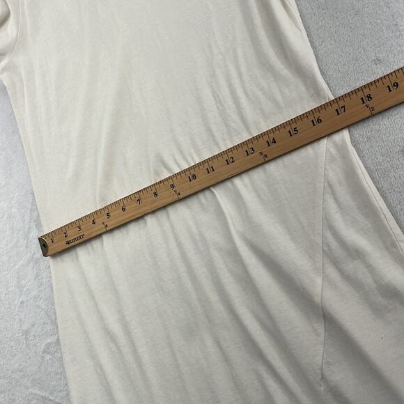 L‎ Space White M 100% Cotton Short Sleeve T Shirt Maxi Dress Slit - Picture 12 of 16